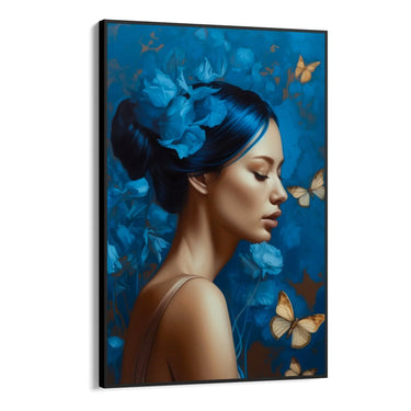 Quadro Stampa su Tela Volto Azzurro - CupidoDesign