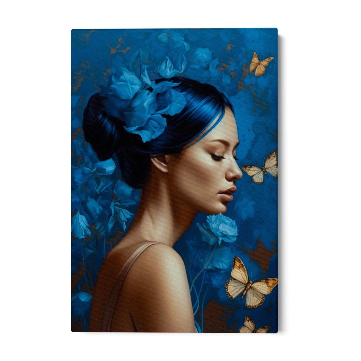 Quadro Stampa su Tela Volto Azzurro - CupidoDesign