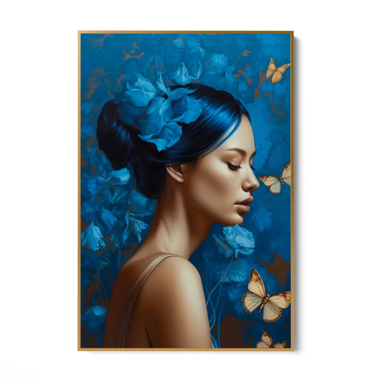Quadro Stampa su Tela Volto Azzurro - CupidoDesign