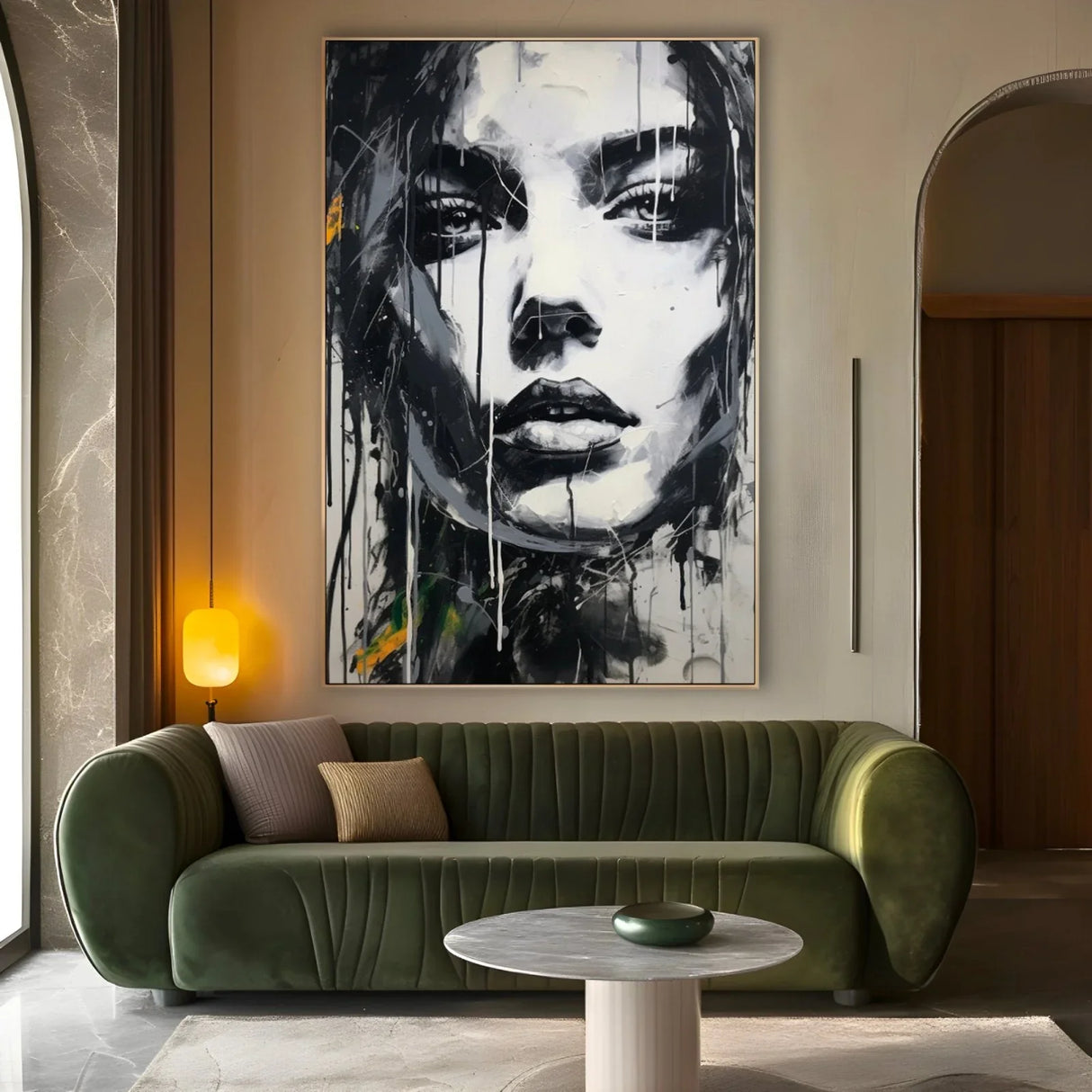 Quadro Stampa su Tela Volto in Bianco e Nero - CupidoDesign