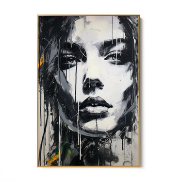 Quadro Stampa su Tela Volto in Bianco e Nero - CupidoDesign