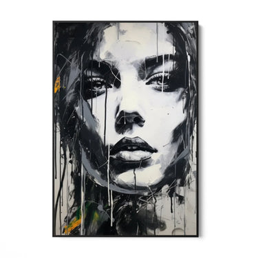 Quadro Stampa su Tela Volto in Bianco e Nero - CupidoDesign