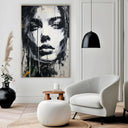 Quadro Stampa su Tela Volto in Bianco e Nero - CupidoDesign