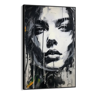 Quadro Stampa su Tela Volto in Bianco e Nero - CupidoDesign