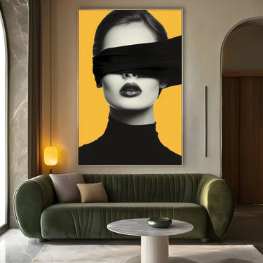 Quadro Stampa su Tela Volto in giallo - CupidoDesign