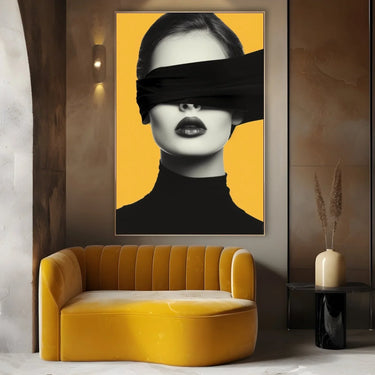 Quadro Stampa su Tela Volto in giallo - CupidoDesign