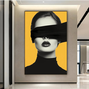 Quadro Stampa su Tela Volto in giallo - CupidoDesign