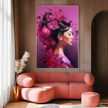 Quadro Stampa su Tela Volto Rosa - CupidoDesign