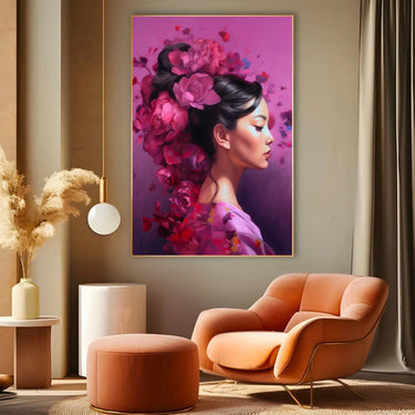Quadro Stampa su Tela Volto Rosa - CupidoDesign
