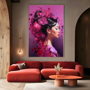 Quadro Stampa su Tela Volto Rosa - CupidoDesign