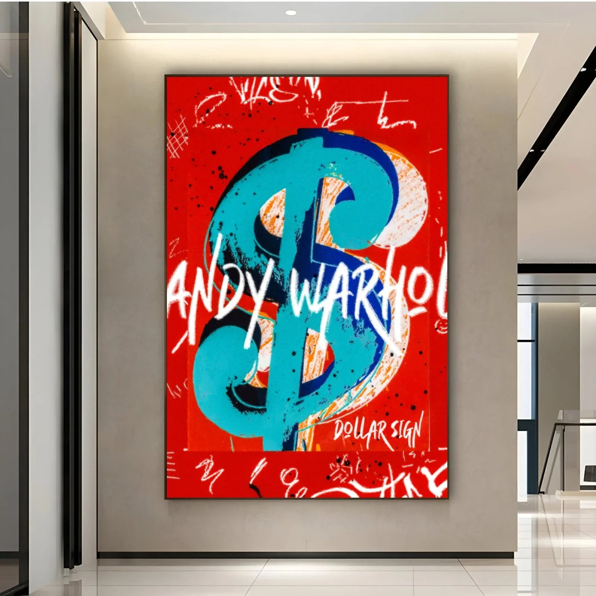 Quadro Stampa su Tela Warhol Dollar Sign - CupidoDesign