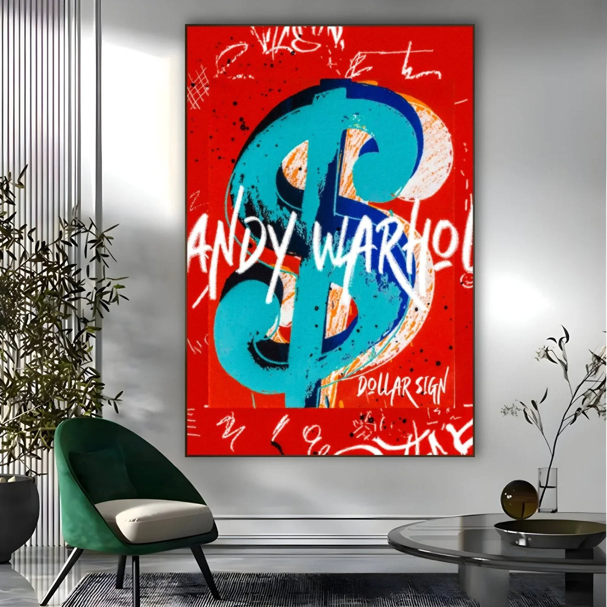 Quadro Stampa su Tela Warhol Dollar Sign - CupidoDesign