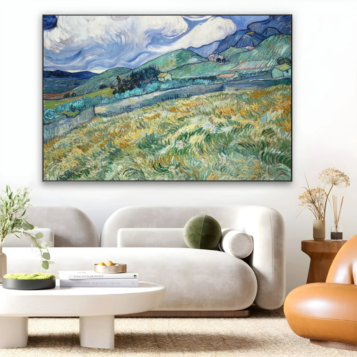 Quadro Stampa su Tela Wheatfield and Mountains 1889, Vincent Van Gogh - CupidoDesign