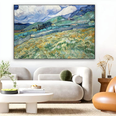 Quadro Stampa su Tela Wheatfield and Mountains 1889, Vincent Van Gogh - CupidoDesign