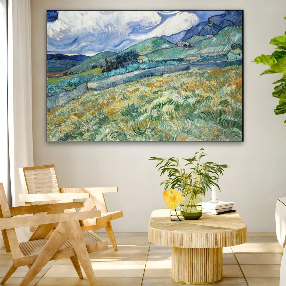 Quadro Stampa su Tela Wheatfield and Mountains 1889, Vincent Van Gogh - CupidoDesign