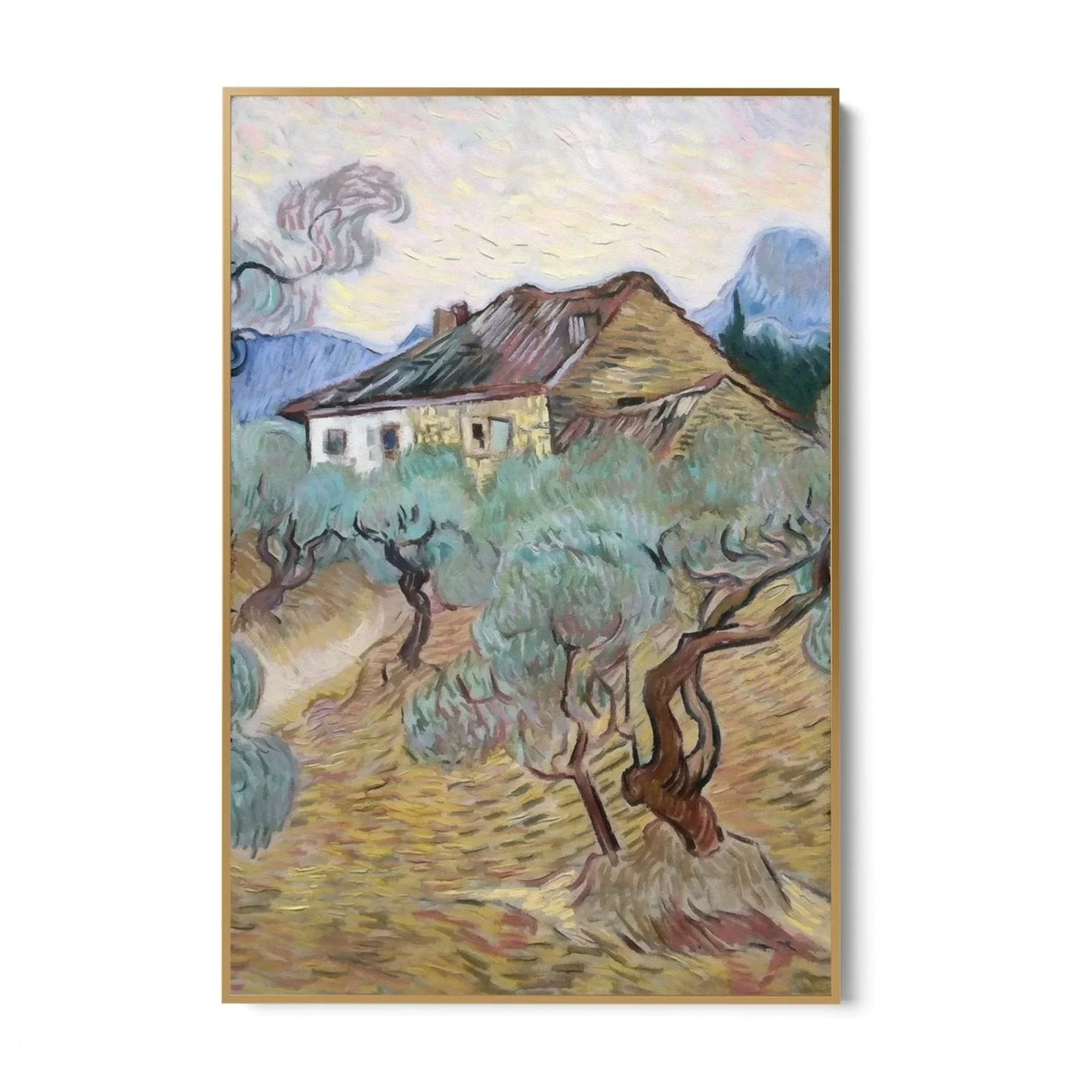 Quadro Stampa su Tela White Cottage Among Olive Trees, Vincent Van Gogh - CupidoDesign