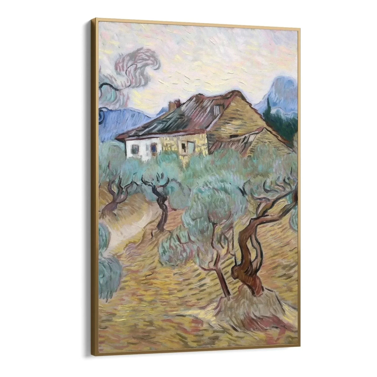 Quadro Stampa su Tela White Cottage Among Olive Trees, Vincent Van Gogh - CupidoDesign