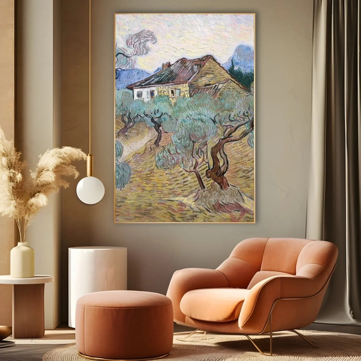 Quadro Stampa su Tela White Cottage Among Olive Trees, Vincent Van Gogh - CupidoDesign