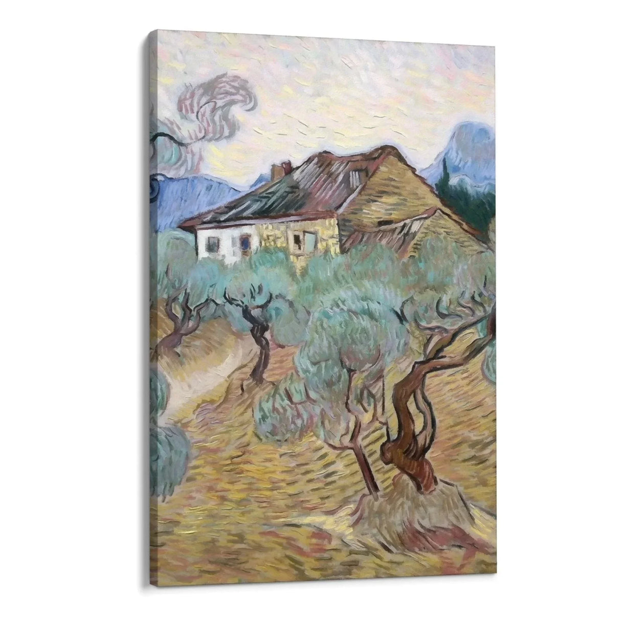 Quadro Stampa su Tela White Cottage Among Olive Trees, Vincent Van Gogh - CupidoDesign