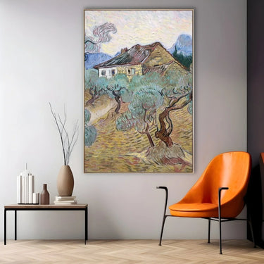 Quadro Stampa su Tela White Cottage Among Olive Trees, Vincent Van Gogh - CupidoDesign