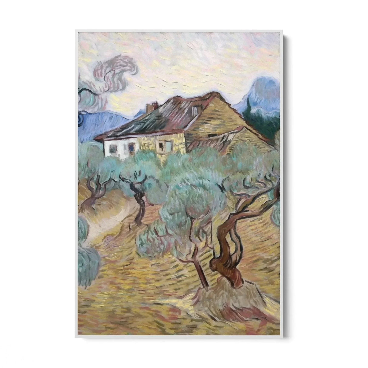 Quadro Stampa su Tela White Cottage Among Olive Trees, Vincent Van Gogh - CupidoDesign