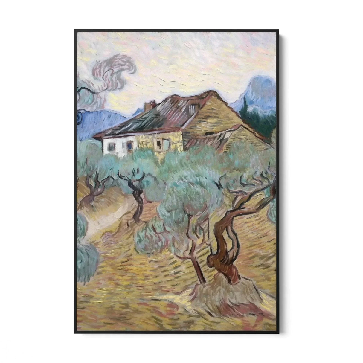 Quadro Stampa su Tela White Cottage Among Olive Trees, Vincent Van Gogh - CupidoDesign