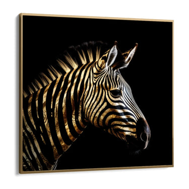 Quadro Stampa su Tela Zebra Dorata - CupidoDesign