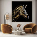 Quadro Stampa su Tela Zebra Dorata - CupidoDesign
