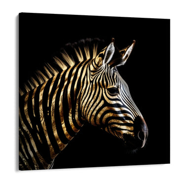 Quadro Stampa su Tela Zebra Dorata - CupidoDesign