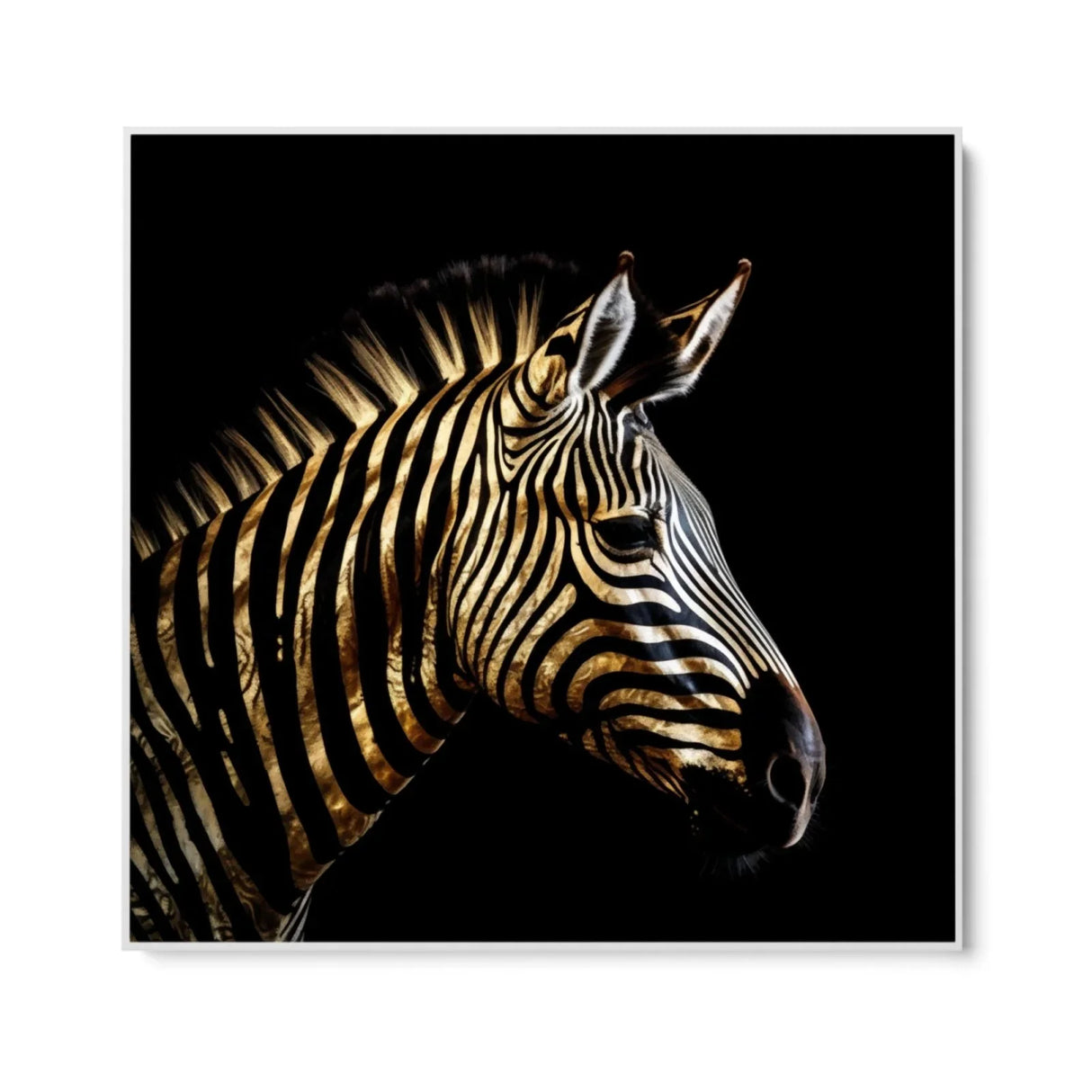 Quadro Stampa su Tela Zebra Dorata - CupidoDesign