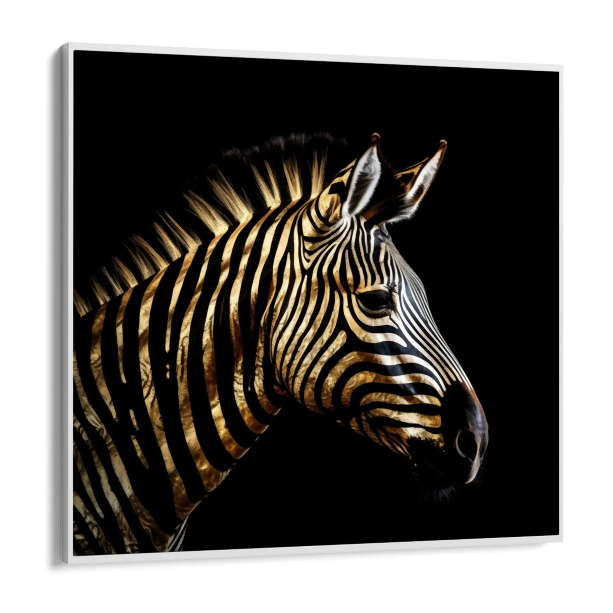 Quadro Stampa su Tela Zebra Dorata - CupidoDesign