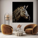 Quadro Stampa su Tela Zebra Dorata - CupidoDesign