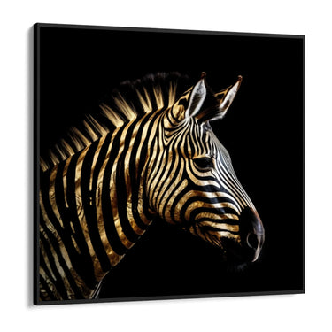 Quadro Stampa su Tela Zebra Dorata - CupidoDesign