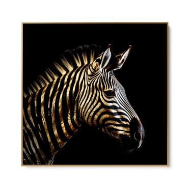 Quadro Stampa su Tela Zebra Dorata - CupidoDesign