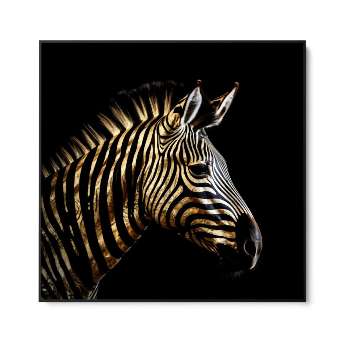 Quadro Stampa su Tela Zebra Dorata - CupidoDesign