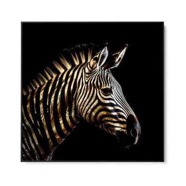 Quadro Stampa su Tela Zebra Dorata - CupidoDesign