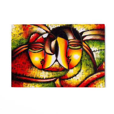 Quadro Stampa su Tela Abbraccio Cubista - CupidoDesign