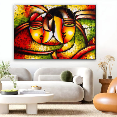 Quadro Stampa su Tela Abbraccio Cubista - CupidoDesign