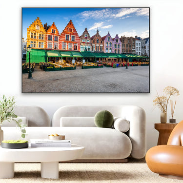 Quadro Stampa su Tela Alba al mercato di Bruges, Belgio - CupidoDesign