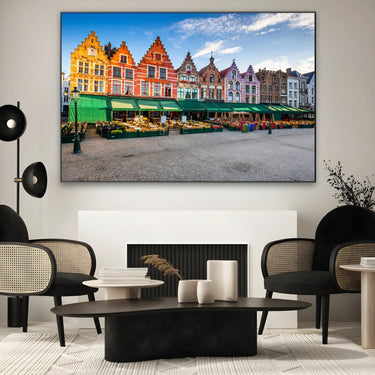 Quadro Stampa su Tela Alba al mercato di Bruges, Belgio - CupidoDesign