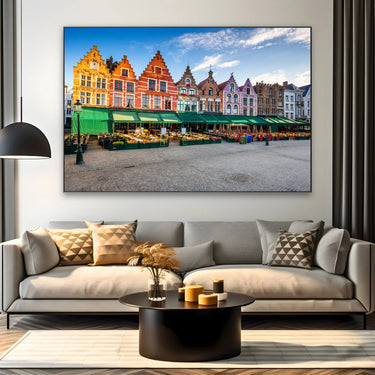 Quadro Stampa su Tela Alba al mercato di Bruges, Belgio - CupidoDesign