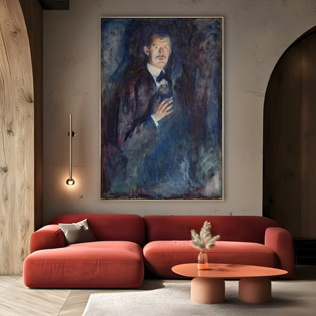 Quadro Stampa su Tela Autoritratto con sigaretta, Edvard Munch - CupidoDesign
