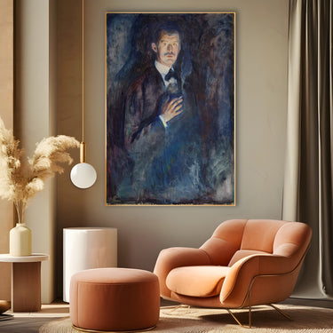 Quadro Stampa su Tela Autoritratto con sigaretta, Edvard Munch - CupidoDesign