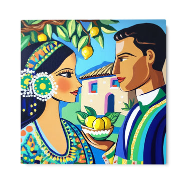 Quadro Stampa su Tela Bacio a Taormina - CupidoDesign