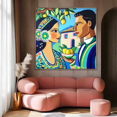 Quadro Stampa su Tela Bacio a Taormina - CupidoDesign