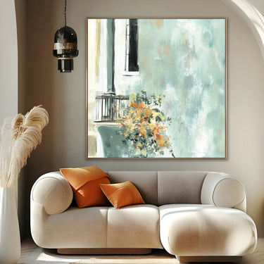 Quadro Stampa su Tela Balcone in Fiore - CupidoDesign