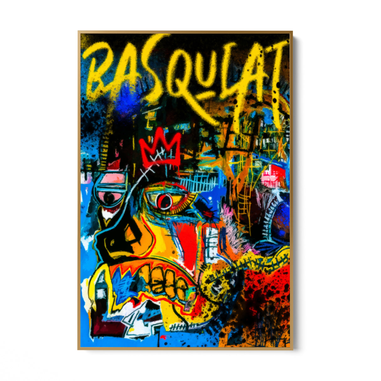 Arte de la pared de la lona de Basquiat