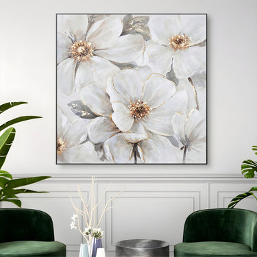 Quadro Stampa su Tela Bianco Fiorito - CupidoDesign