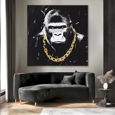 Quadro Stampa su Tela Black Gorilla - CupidoDesign