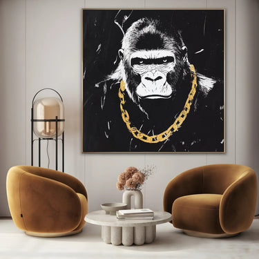 Quadro Stampa su Tela Black Gorilla - CupidoDesign